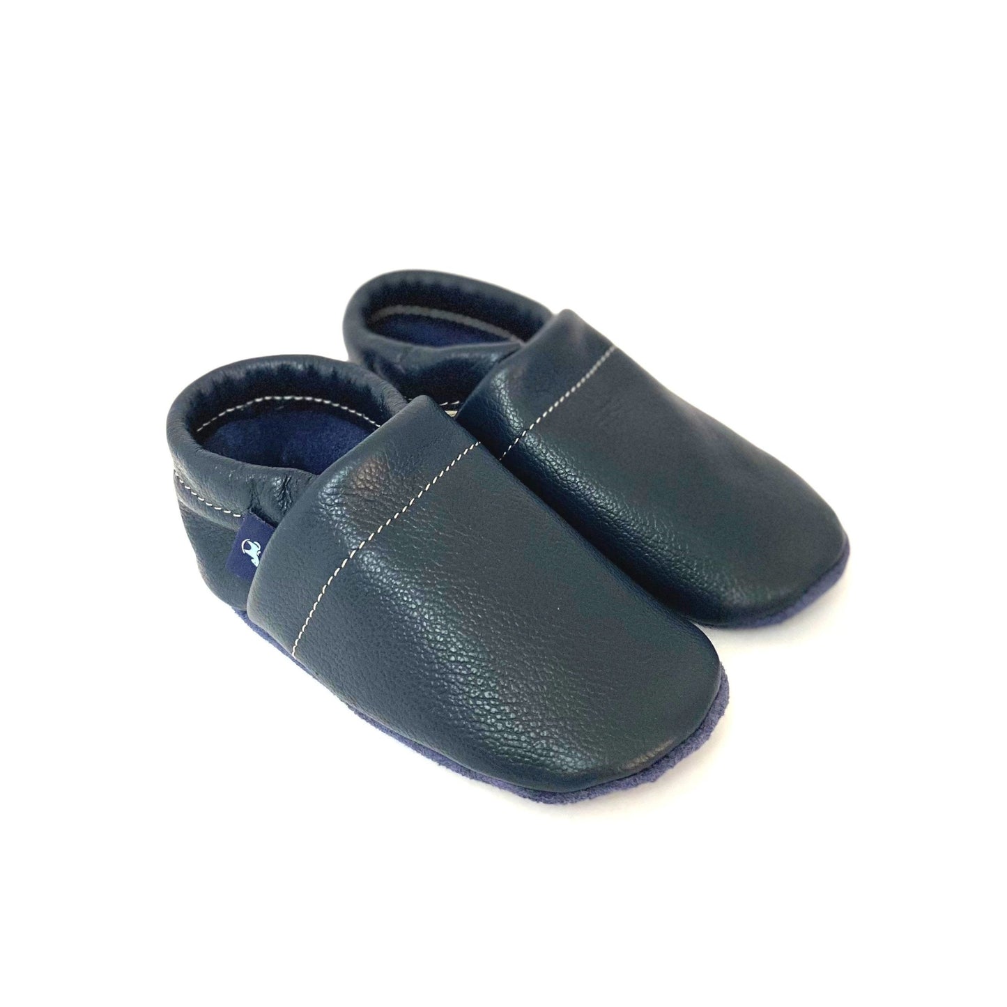 Pantau Krabbelschuh in der Farbe Navy Blau mit groben Ecthleder