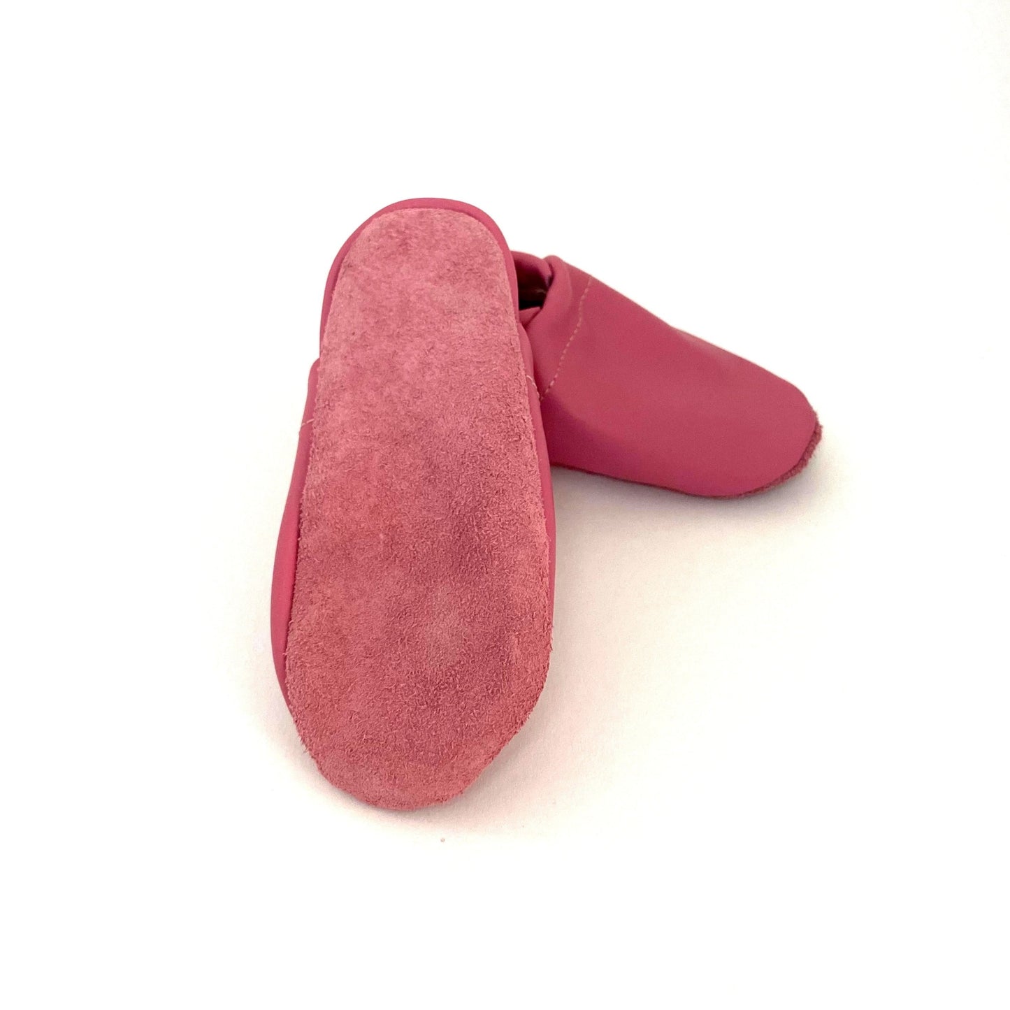 Pantau Krabbelschuh Rauledersohle in der Farbe Altrosa