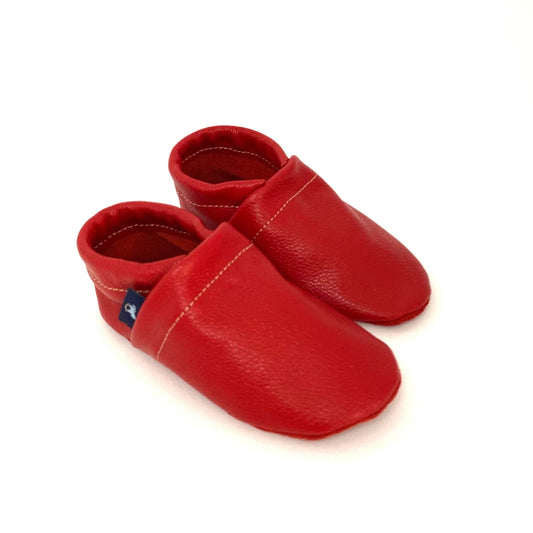 Pantau Krabbelschuh in der Farbe Rot in grobem Echtleder