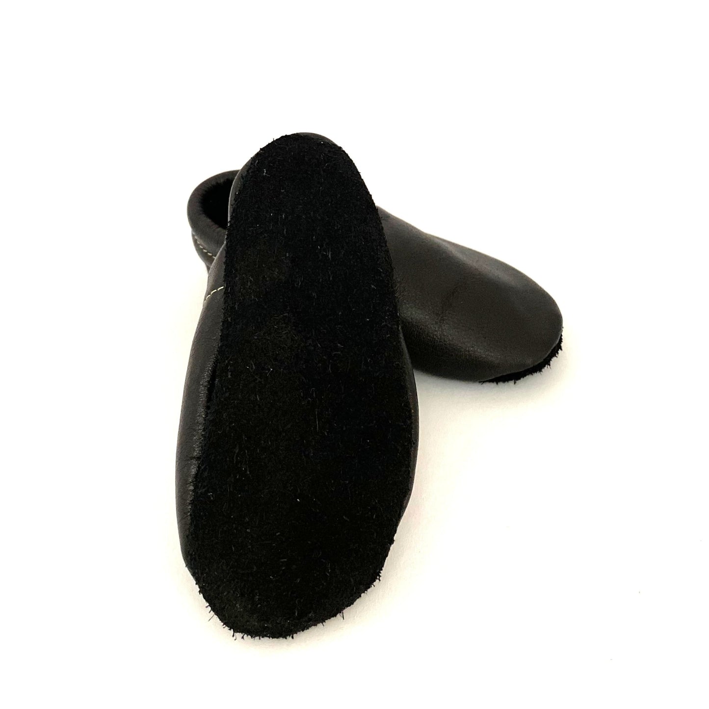 Pantau Krabbelschuh in der Farbe Schwarz mit rutschfester Rauledersohle