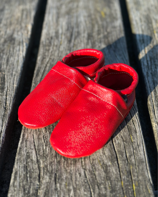 Pantau Krabbelschuh in der Farbe Rot in Echtleder